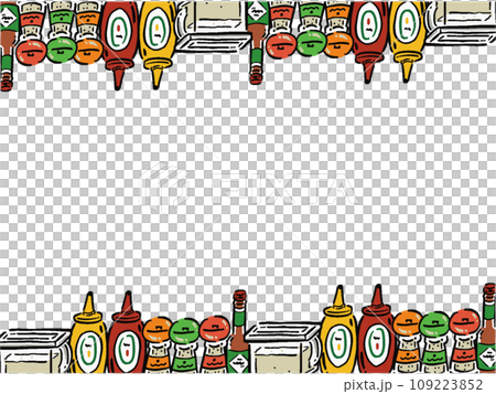 Hand-drawn style multiple seasonings frame illustration A Hand-drawn style multiple seasonings frame illustration A 109223852