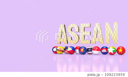 The ASEAN or Association of Southeast Asian Nations for Business concept 3d rendering. 109223959