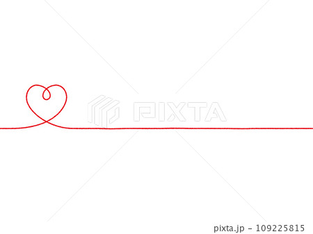手書きのシンプルな赤いハートのライン 線画 手書きのシンプルな赤いハートのライン 線画 109225815