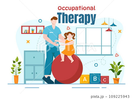 Occupational Therapy Vector Illustration with Treatment Session on Screening Development of Person and Medical Rehabilitation in Healthcare Background 109225943