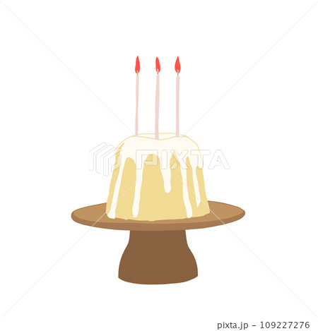 シンプルな誕生日のシフォンケーキイラスト 109227276