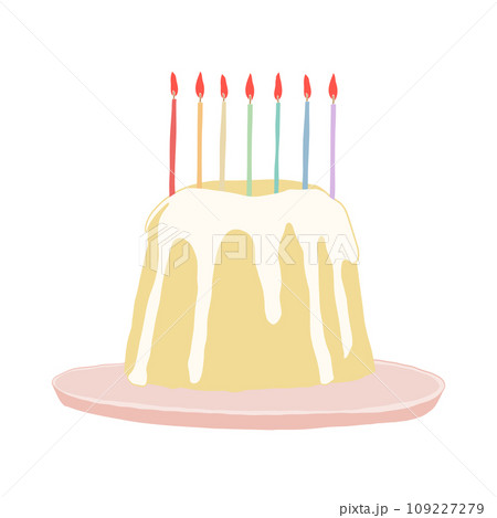誕生日のシフォンケーキイラスト 109227279