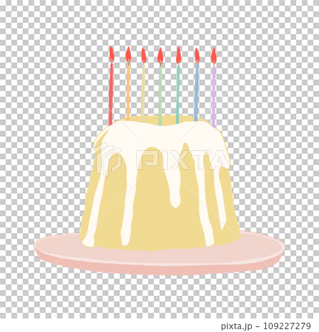 誕生日のシフォンケーキイラスト 109227279