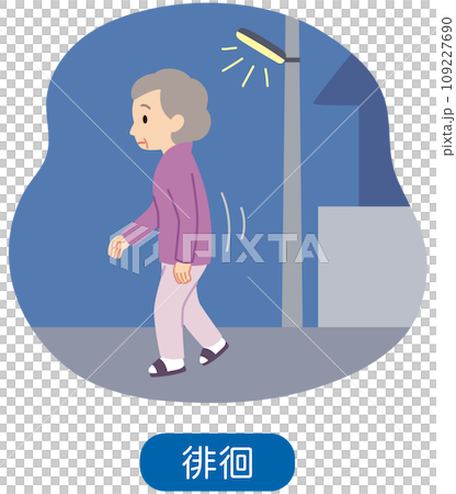 Senior woman wandering around at night, nursing care, dementia 109227690
