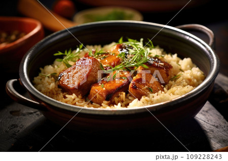 Foie gras rice in bowl. Foie Gras Don 109228243