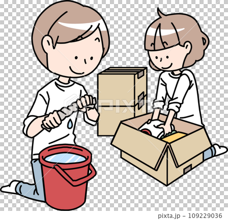 Men and women preparing to move 109229036