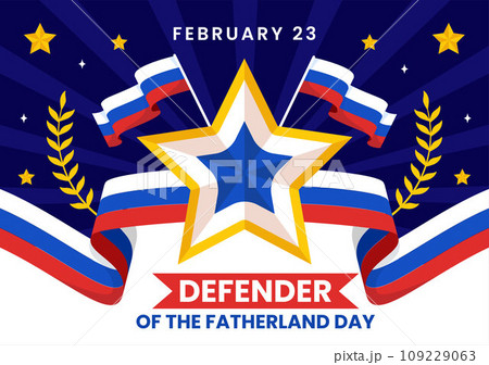 Defender of the Fatherland Day Vector Illustration on 23 February with Russian Flag and Star in National Holiday of Russia Flat Cartoon Background Defender of the Fatherland Day Vector Illustration on 23 February with Russian Flag and Star in National Holiday of Russia Flat Cartoon Background 109229063