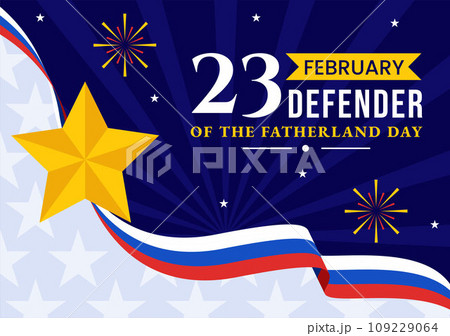 Defender of the Fatherland Day Vector Illustration on 23 February with Russian Flag and Star in National Holiday of Russia Flat Cartoon Background Defender of the Fatherland Day Vector Illustration on 23 February with Russian Flag and Star in National Holiday of Russia Flat Cartoon Background 109229064