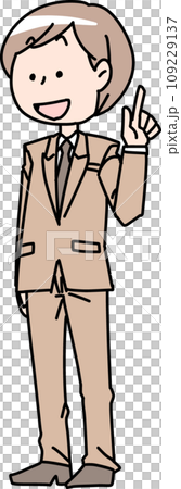 Men in a suit making forefinger Men in a suit making forefinger 109229137