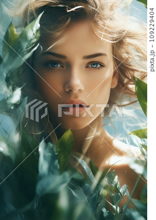 photography of beautiful woman and the spectacular colourful nature,withl big green eyes photography of beautiful woman and the spectacular colourful nature,withl big green eyes 109229404