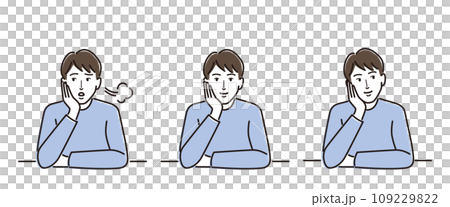 頬杖をつく男性 109229822