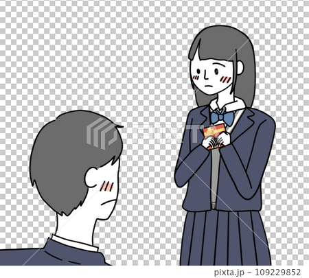 Male and female students are nervous about Valentine's Day Male and female students are nervous about Valentine's Day 109229852