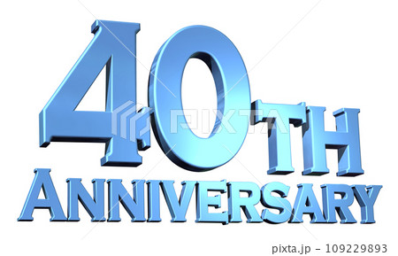 3DCG「40th Anniversary/40周年」ブルー,青 3DCG「40th Anniversary/40周年」ブルー,青 109229893