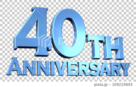 3DCG「40th Anniversary/40周年」ブルー,青 3DCG「40th Anniversary/40周年」ブルー,青 109229893