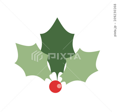 クリスマスのセイヨウヒイラギ フラットアイコン クリスマスのセイヨウヒイラギ フラットアイコン 109230168