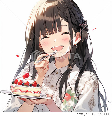 ケーキを食べる女性 109230414