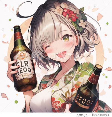 ビールを飲む女性 109230694