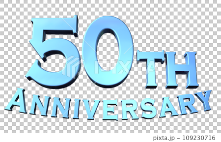 3DCG「50th Anniversary/50周年」ブルー,青 109230716