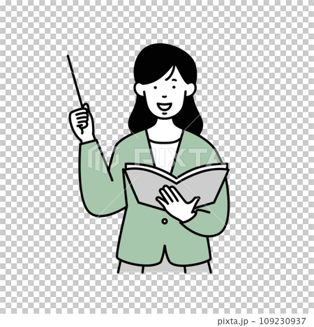 指示棒をさす女性のイラスト素材 109230937