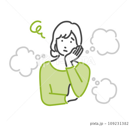 色んな悩みのある女性 109231382