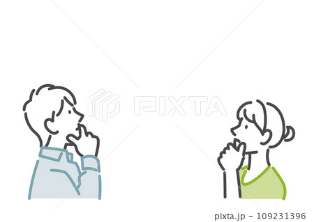 疑問を持つ男女 109231396