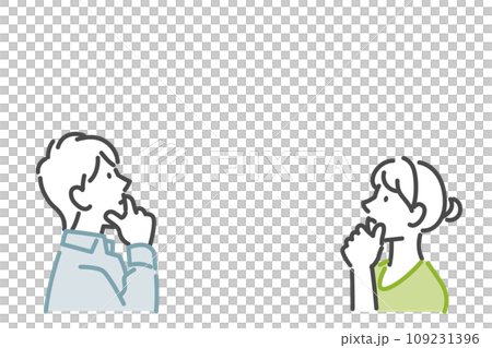 men and women with doubts men and women with doubts 109231396