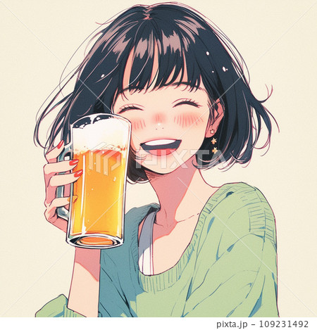 ビールを飲む女性 109231492