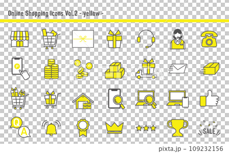 線上商店圖示集 B 04 黃色 109232156