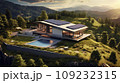 Solar Rooftop modern House amidst the valley 109232315