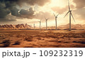 Windmills standing in desert. Power and energy concept 109232319