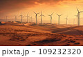 Windmills standing in desert. Power and energy concept 109232320