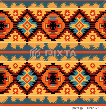 seamless pattern ethnic motifs, tapestry. African, South American patterns in red-brown colors seamless pattern ethnic motifs, tapestry. African, South American patterns in red-brown colors 109232505