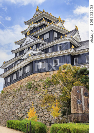 紅葉見頃な岡山後楽園と改修後の岡山城 紅葉見頃な岡山後楽園と改修後の岡山城 109233358