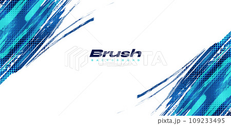 Abstract Blue Brush Background with Halftone Effect. Sport Background. Brush Stroke Illustration for Banner or Poster. Scratch and Texture Elements For Design Abstract Blue Brush Background with Halftone Effect. Sport Background. Brush Stroke Illustration for Banner or Poster. Scratch and Texture Elements For Design 109233495