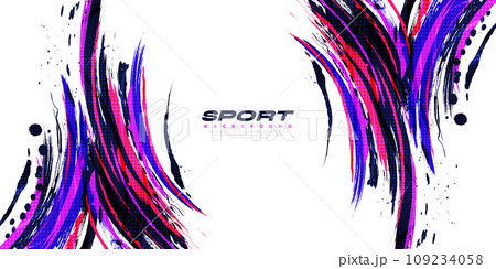 Abstract and Colorful Brush Background with Halftone Effect. Sport Banner. Brush Stroke Illustration. Scratch and Texture Elements For Design Abstract and Colorful Brush Background with Halftone Effect. Sport Banner. Brush Stroke Illustration. Scratch and Texture Elements For Design 109234058
