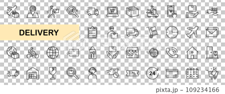 與交付相關的簡單圖標集 109234166