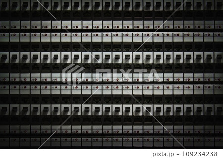patch panel of the 6th category close up as background or web banner patch panel of the 6th category close up as background or web banner 109234238