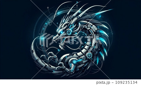 青い輪の龍 109235134
