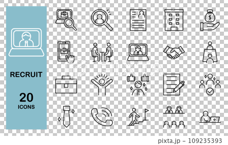 Recruitment icon set 109235393