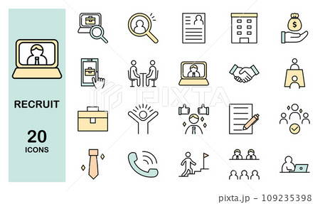 リクルートに関するアイコンセット カラー 109235398
