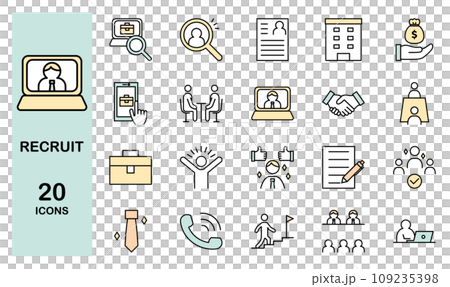 リクルートに関するアイコンセット カラー 109235398