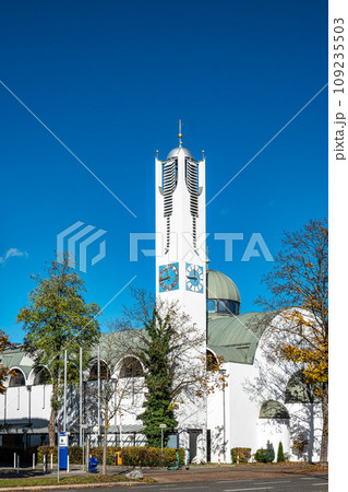 Exterior view of All Saints Orthodox Church in Munich, Germany Exterior view of All Saints Orthodox Church in Munich, Germany 109235503