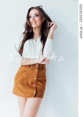 Portrait of a beautiful slender business fashionable woman 109236300