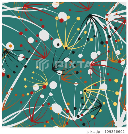 Dandelions in abstract style on light background. Beautiful abstract pattern with dandelions for 109236602