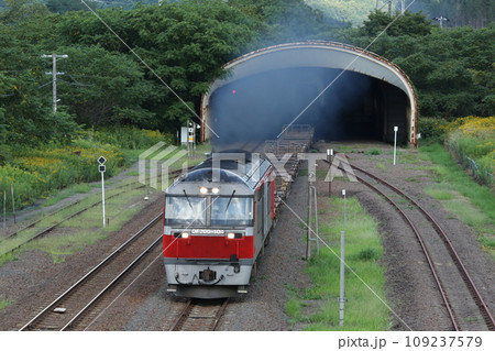石勝線貨物列車　JR貨物　DF200　電気式ディーゼル機関車 109237579