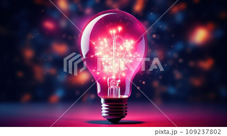 Creative concept art new idea innovation abstract pink neon color Creative concept art new idea innovation abstract pink neon color 109237802