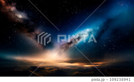 宇宙空間の中に広がる星雲 109238941