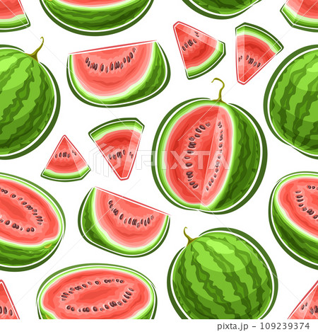 Vector Watermelon Seamless Pattern 109239374