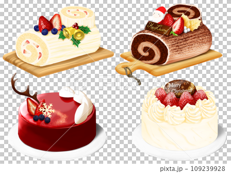 4 件套聖誕蛋糕 Buche de Noel 整個蛋糕 4 件套聖誕蛋糕 Buche de Noel 整個蛋糕 109239928