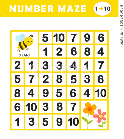 1から10の数字迷路 109240054